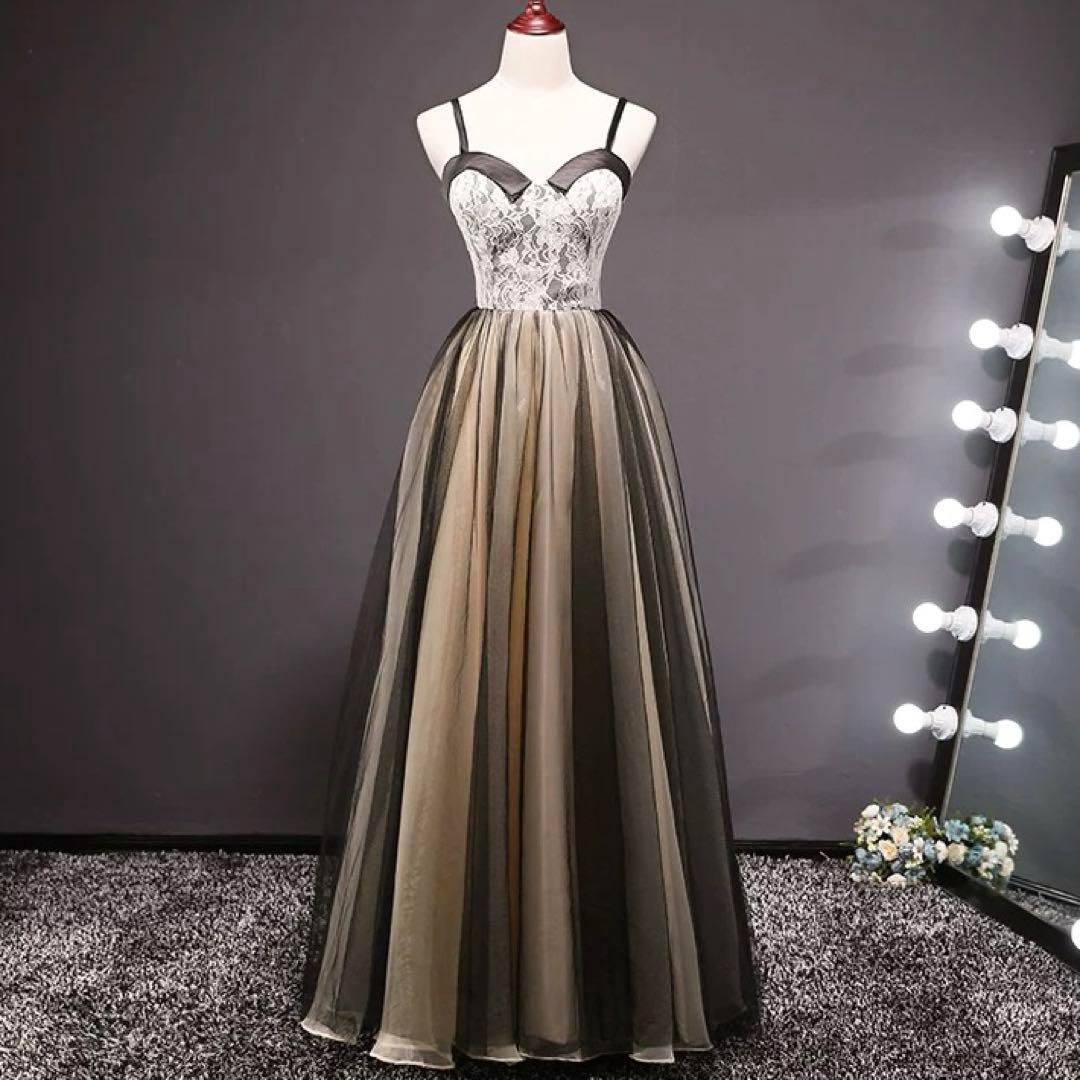花柄レースが美しい シンプルオシャレなイブニングドレス 花柄レースが美しい シンプルオシャレなイブニングドレス