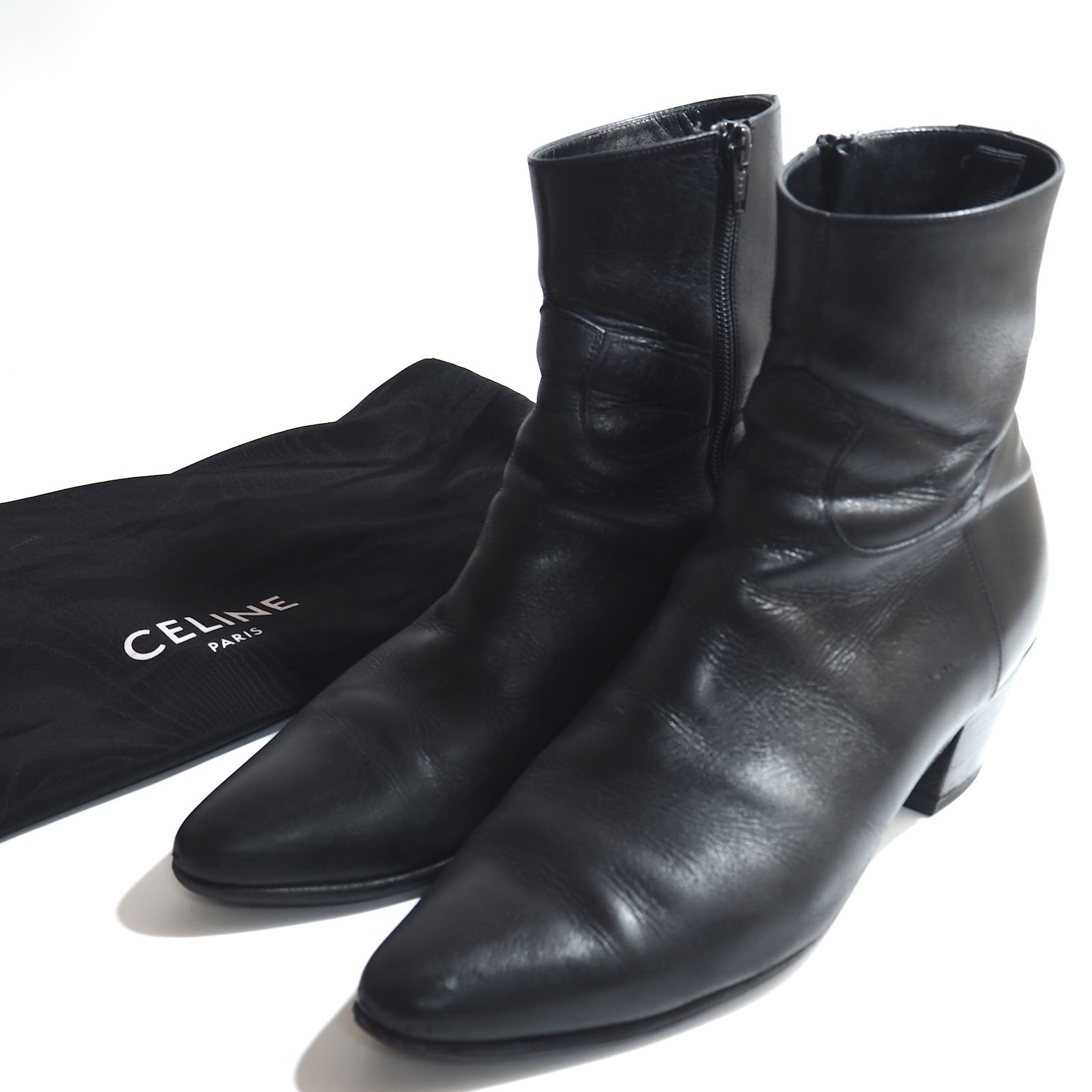 セリーヌ CELINEブラックレザー サイドゴアブーツ CELINE セリーヌ サイドゴアブーツ CHELSEA BOOT 15