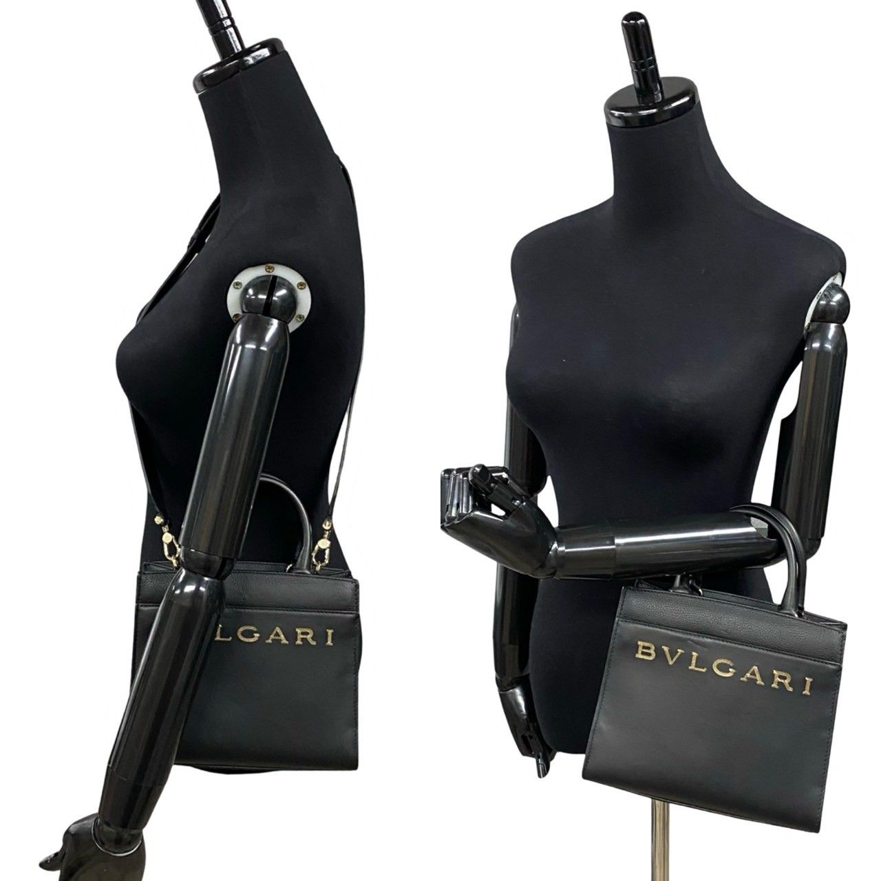 ほぼ未使用 袋付 BVLGARI ブルガリ ブルガリ ロゴ レザー 本革 2way 