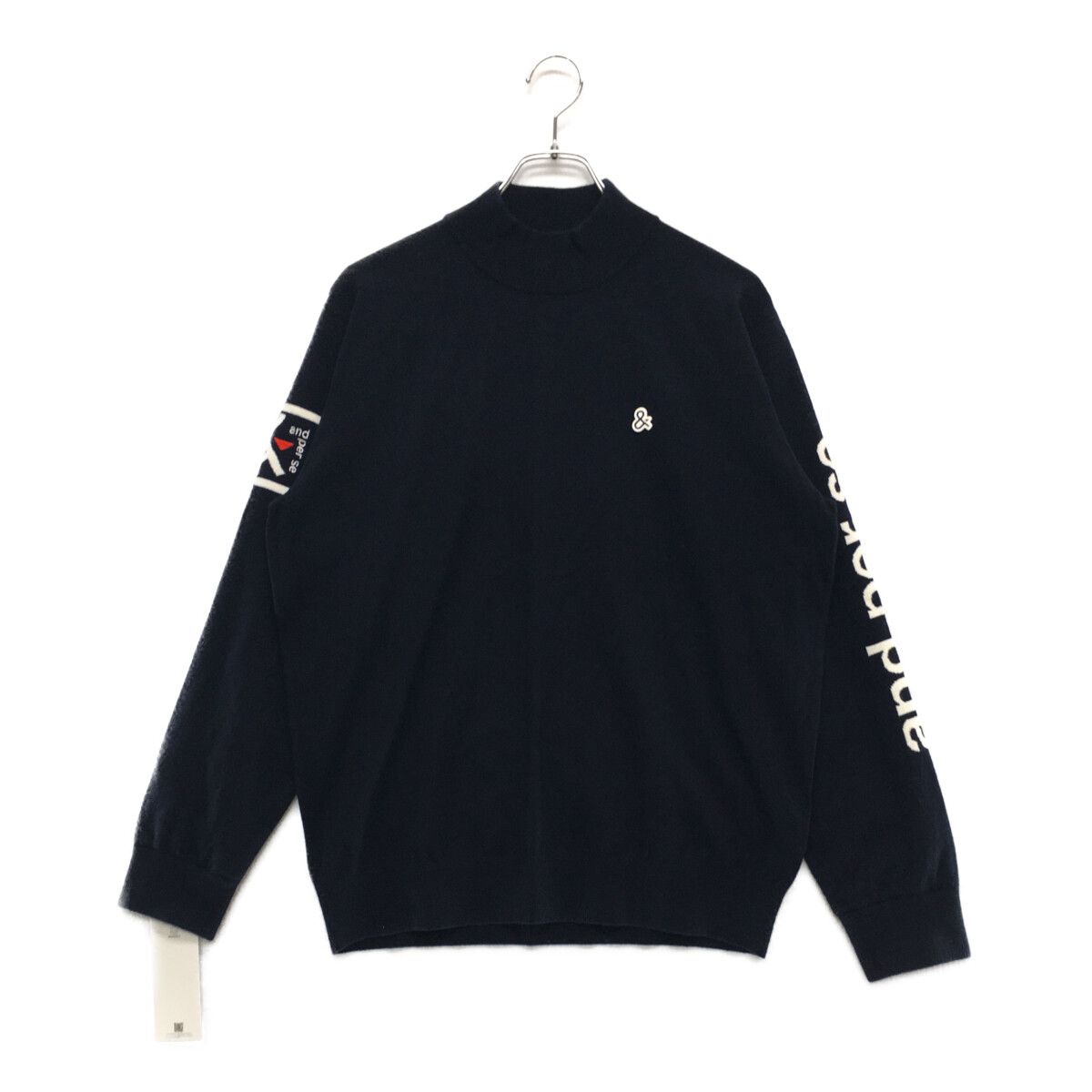 未使用品 メンズ アンパスィ and per se セーター LL 紺 ハイネック シンプル
