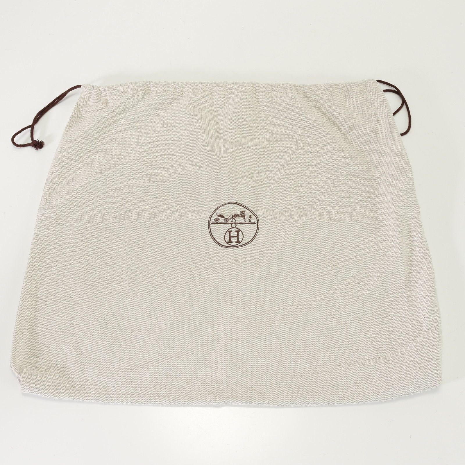 エルメス ヘリンボーン　保存袋　ベージュ □美品□エルメス□ヘリンボーン□保存袋□布袋□巾着□袋