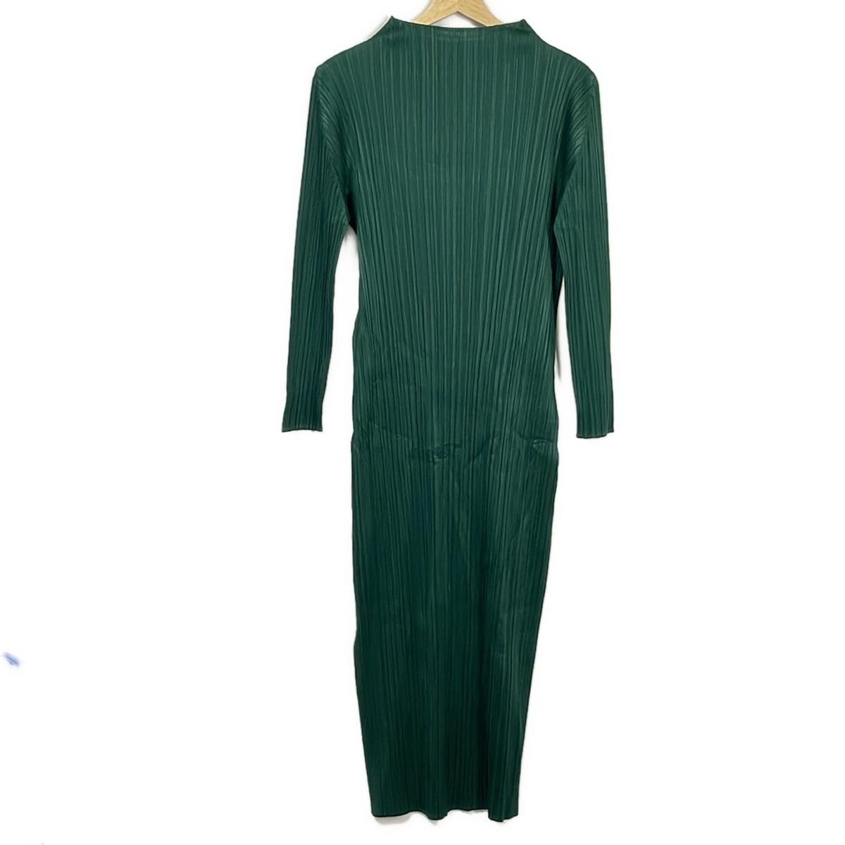 未使用に近い　プリーツプリーズ　ブルーグリーン　ロングワンピース　サイズ5 PLEATS PLEASE(プリーツプリーズ) ワンピース サイズ3 L