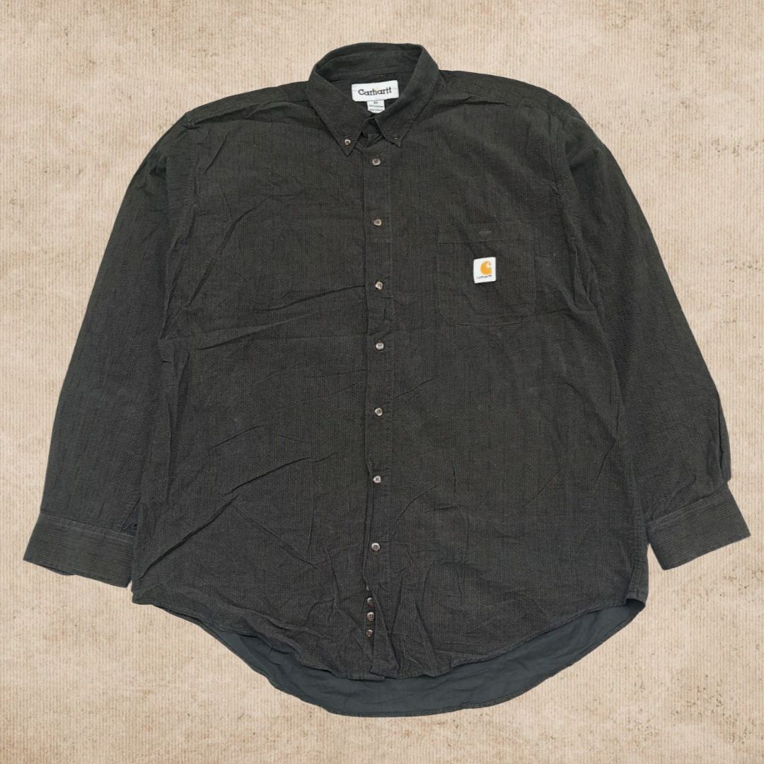 （ Sa061 ） XL Carhartt(カーハート) ヘリンボーン パターン リメイク ワーク シャツ