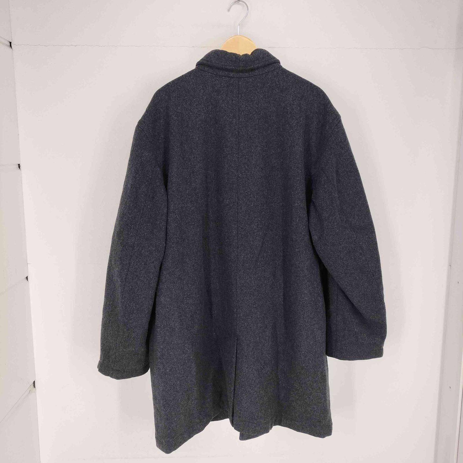 00s GAP L ステンカラー 比翼 コート ウール ブラック ギャップ Gap 00S OLD ウールステンカラーコート メンズ XXL