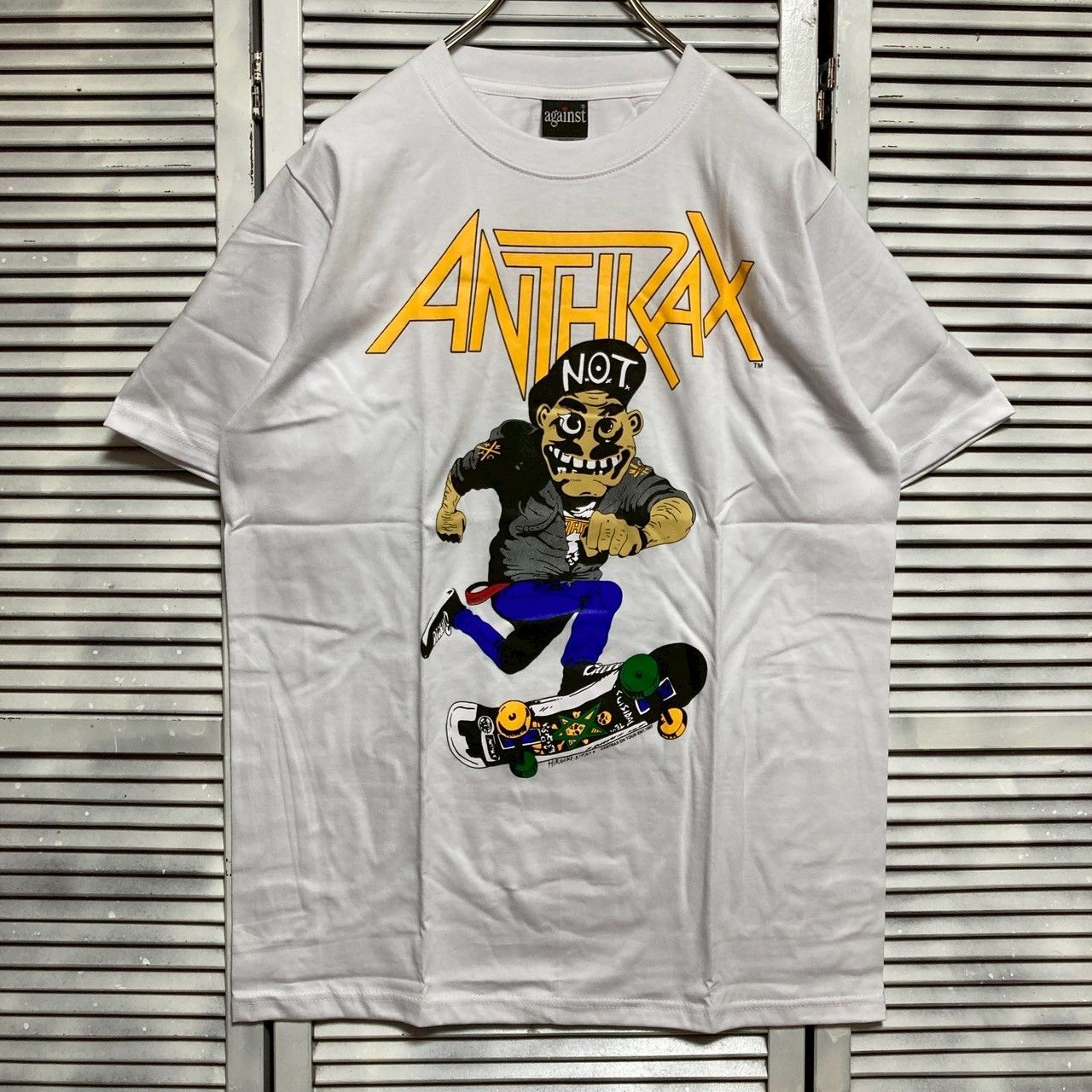 ◉ バンド Tシャツ ANTHRAX アンスラックス NOT 白 tee ティーシャツ
