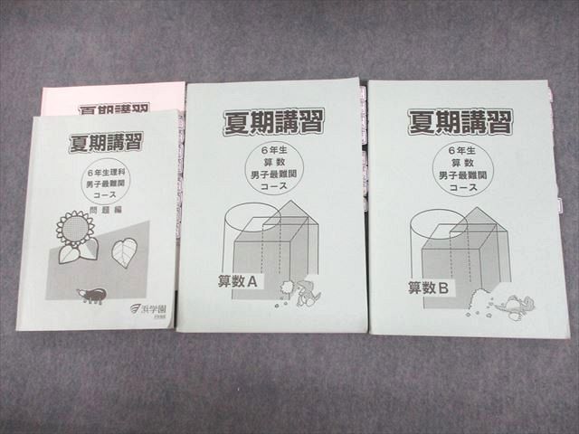 UM12-042 浜学園 小6 算数A/B/理科 男子最難関コース 夏期講習 2021 計4冊 30M2D - メルカリ