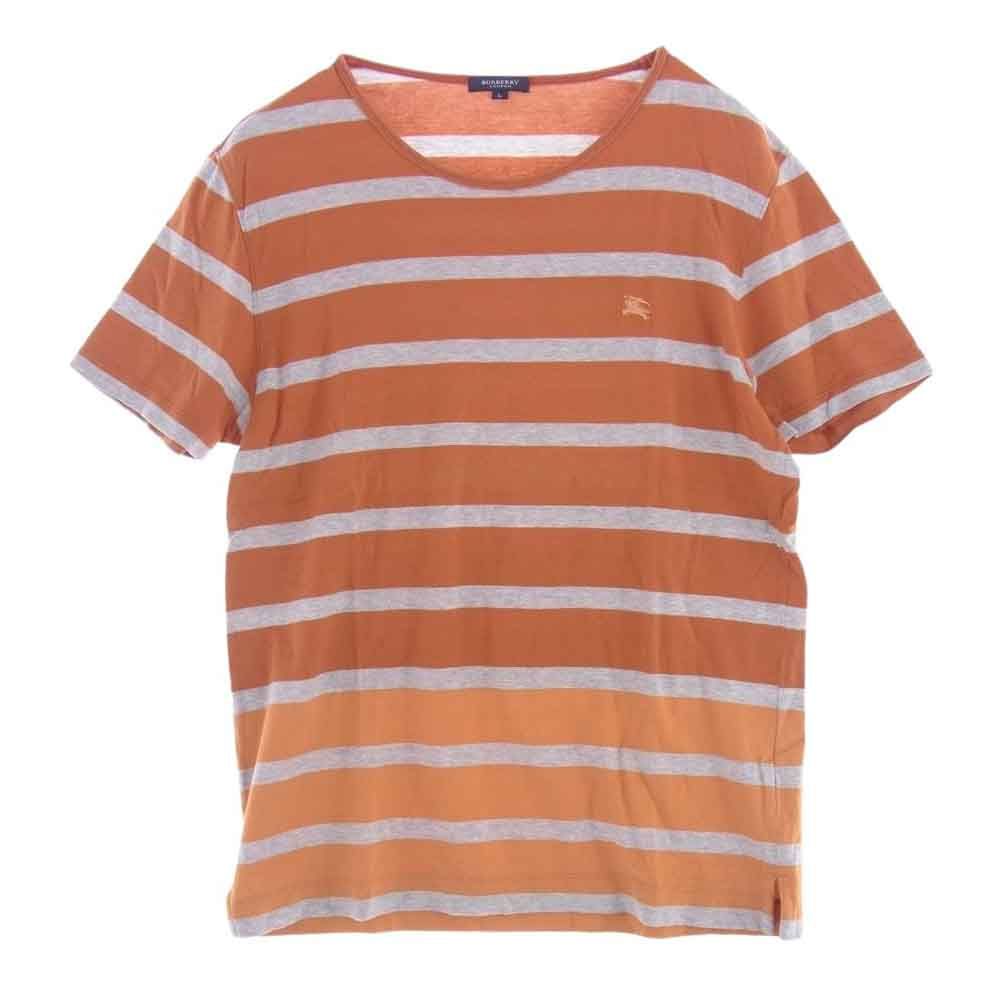 BURBERRY LONDON バーバリー ロンドン カットソー 刺繍 ボーダー Tシャツ カットソー　半袖 L【中古】