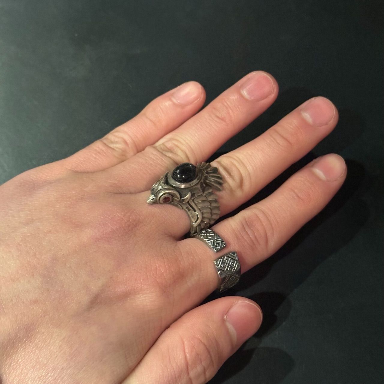 SILVER925 ONYX DESIGN RING/シルバー/リング SILVER925 ONYX DESIGN RING/シルバー/リング