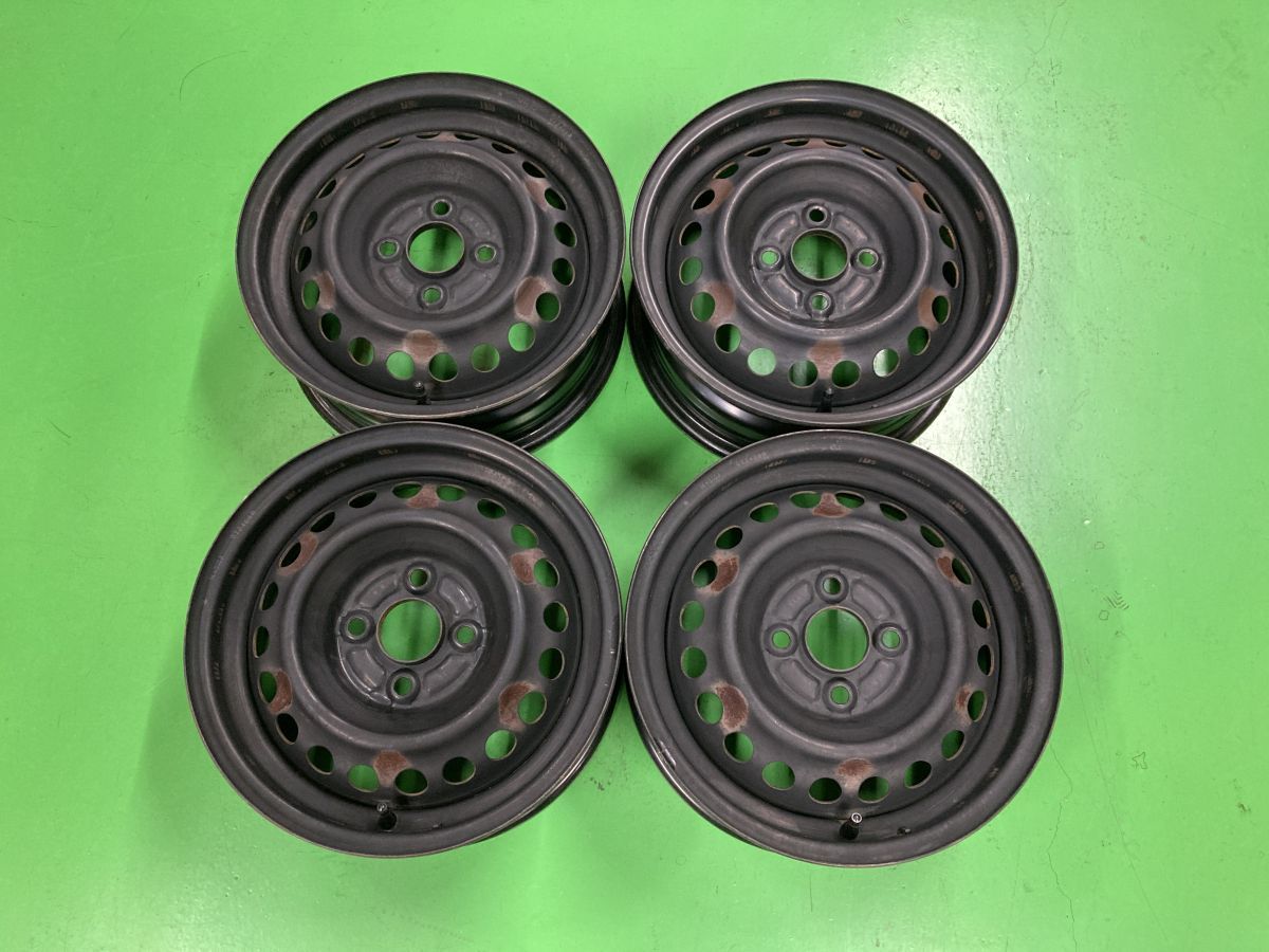 ホンダ 純正スチールホイール 14×5.5J+45 14インチ4穴4本セット フィット等 [K-0087] ホンダ GE6 GE7 フィット 純正 14インチスチールホイール 4本SET 5.5J