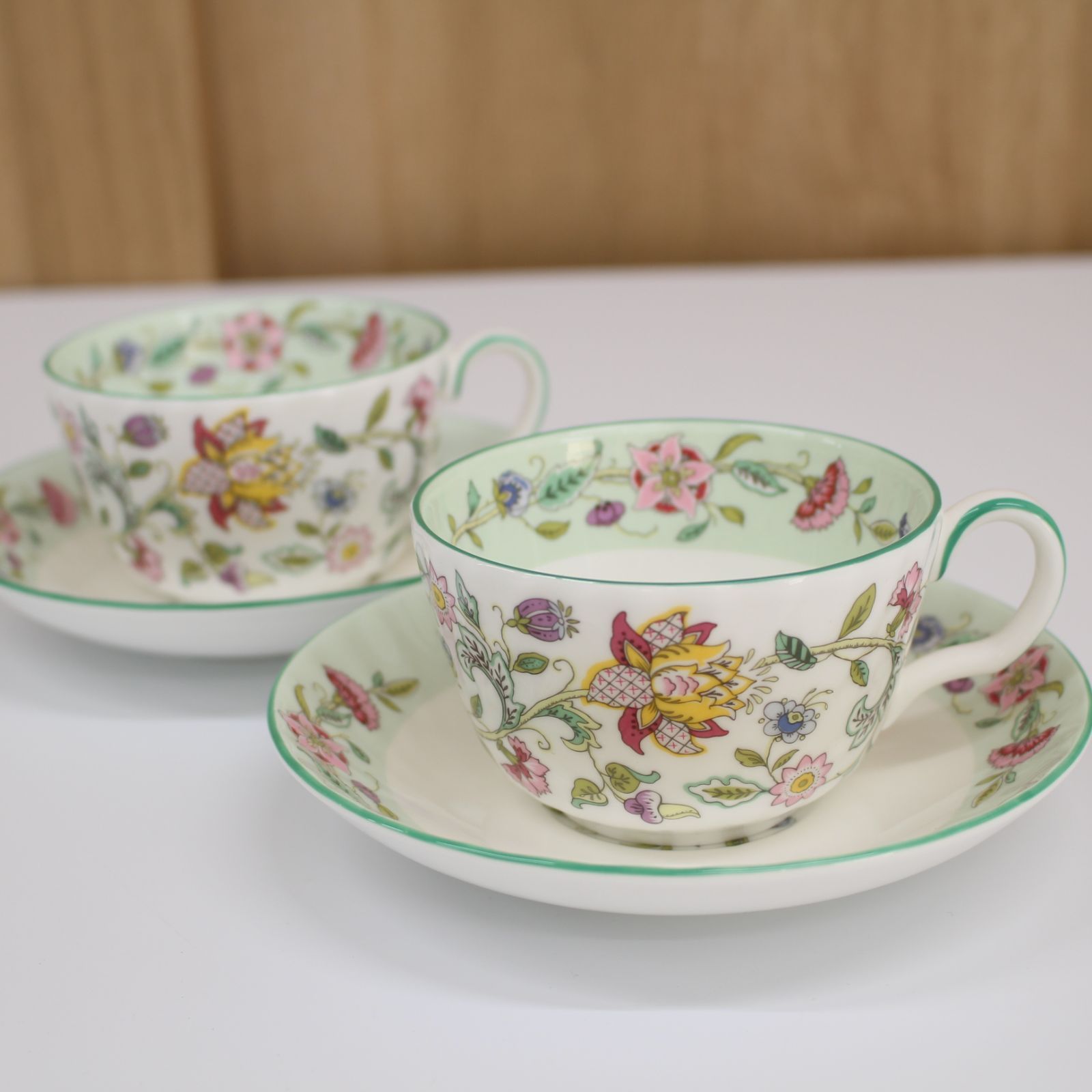 A883】MINTON ハドンホールセレブレーション グリーン 2客セット
