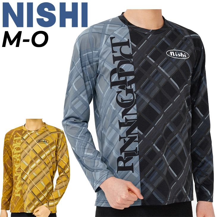 ニシスポーツ 長袖シャツ メンズ レディース NISHI ランニングウェア スリムシルエット 陸上競技  マラソン 吸汗速乾 総柄 ロンT  スポーツウェア メンズウェア  スポーツ/2811A339
