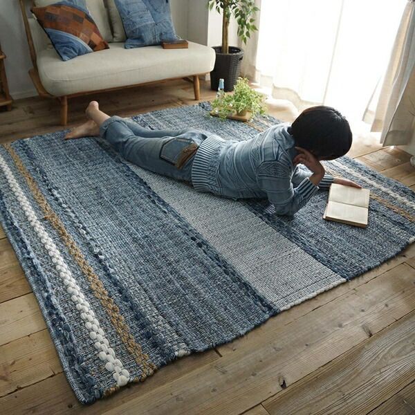 143x204cm ラグ ラグマット 麻 ジュート 夏用 天然素材 アジアン ラグ