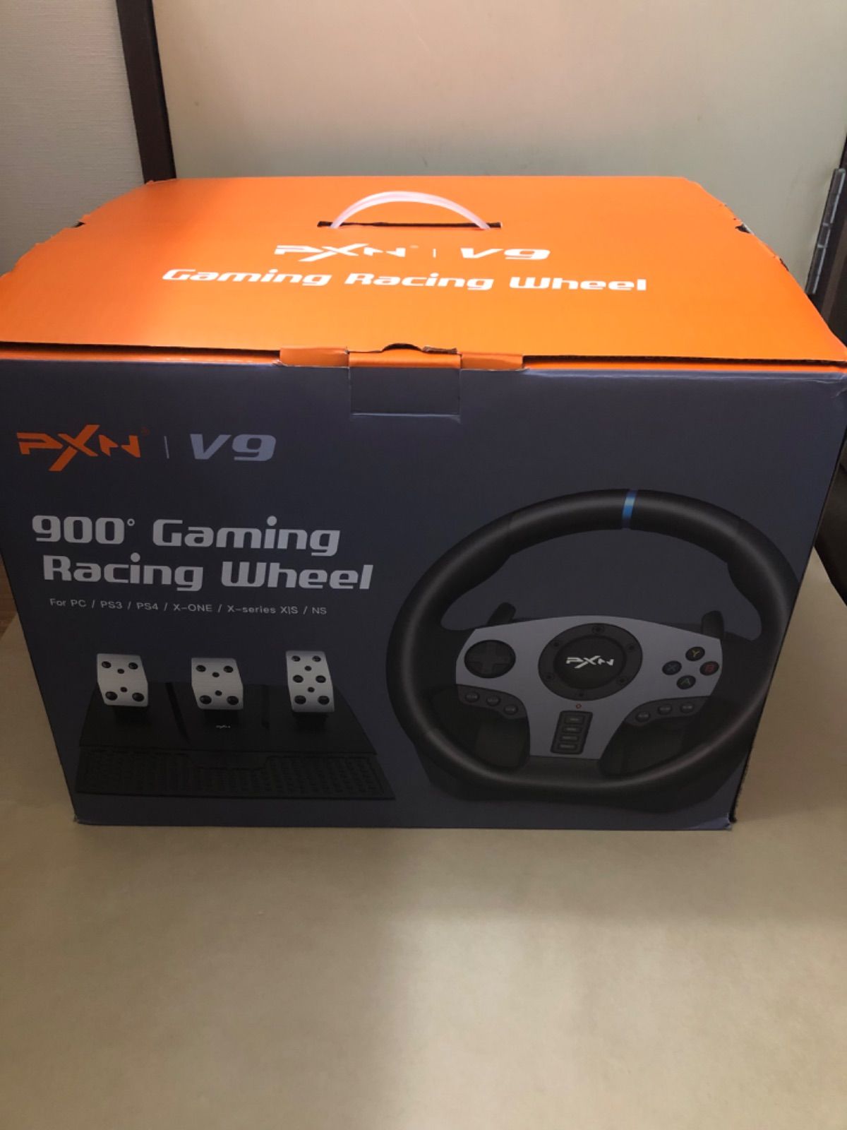 PXN V9 PCゲームレーシングホイール、270°/900°ステアリングホイール 