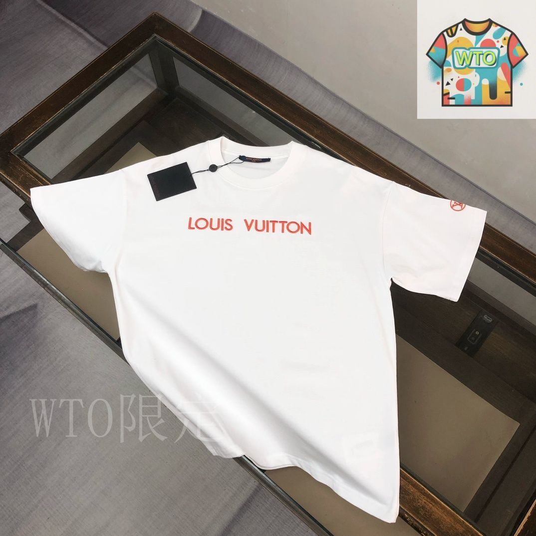 今日WTO】Louis Vuitton 25SS 刺繍ロゴ ユニセックス T シャツ 今日WTO】Louis Vuitton 25SS 刺繍ロゴ ユニセックス T シャツ