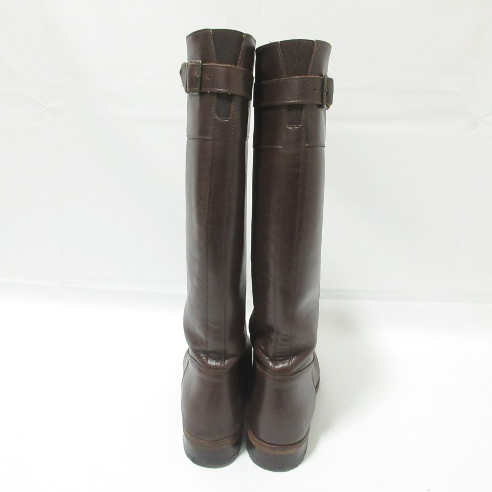 【レア新品未使用】PALANCO パランコ レザー ロング ブーツ 茶 23.0 良品 Palanco パランコ レザー ロング ジョッキーブーツ 37 約