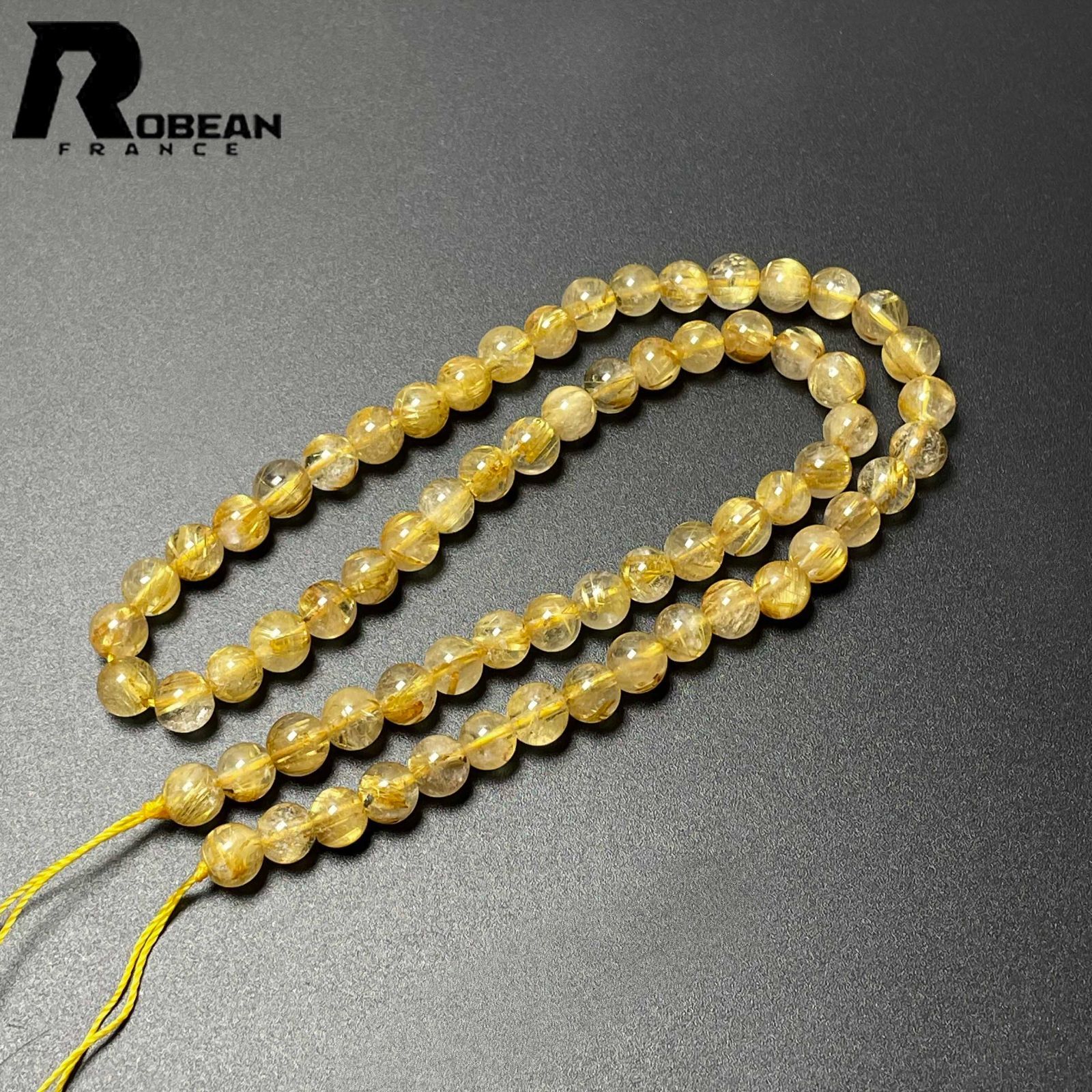 上品 EU製 定価18万円☆ROBEAN・タイチンルチル☆黄金針水晶 金運