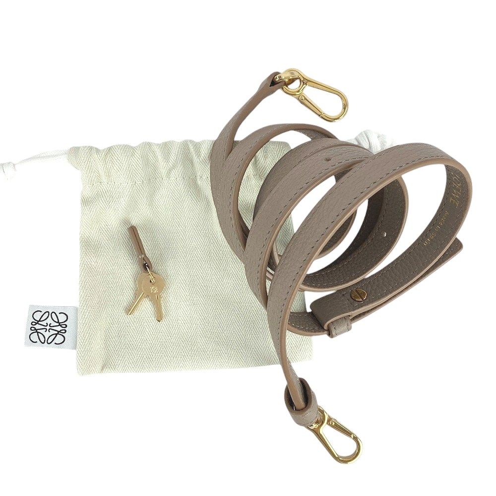 □新同□ ロエベ アマソナ 23 2WAY ハンド バッグ レザー ベージュ  