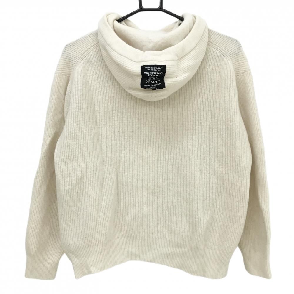 マスターバニー ニットパーカー アイボリー×黒 ウール100% レディース 1 M ゴルフウェア モデル MASTER BUNNY EDITION