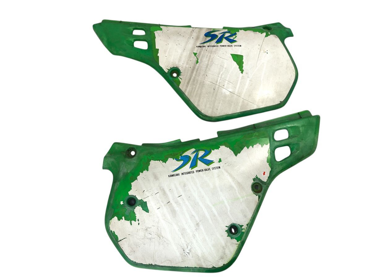 Kawasaki KDX125SR DX125A 純正 サイドカバー 左右セット 右ヒビ有 2778-M6715
