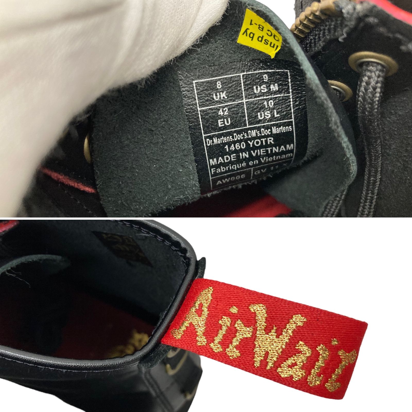 Dr.Martens (ドクターマーチン) 1460 YEAR OF THE RAB BIT 8ホールブーツ 1460 YOTR UK8 US9  ブラック×ポピーレッド メンズ/028 - メルカリ