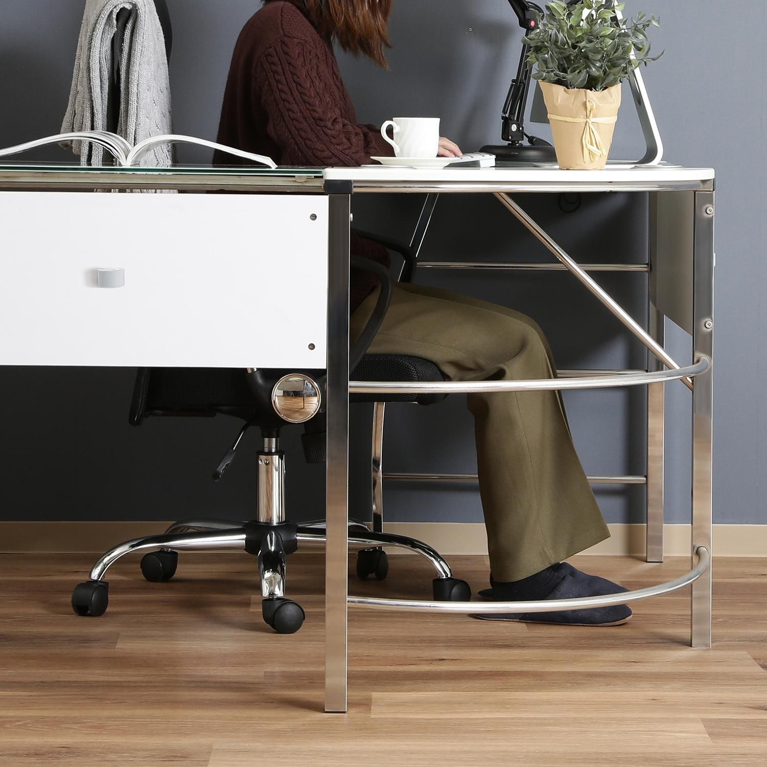 ガラス天板 Ｌ字型