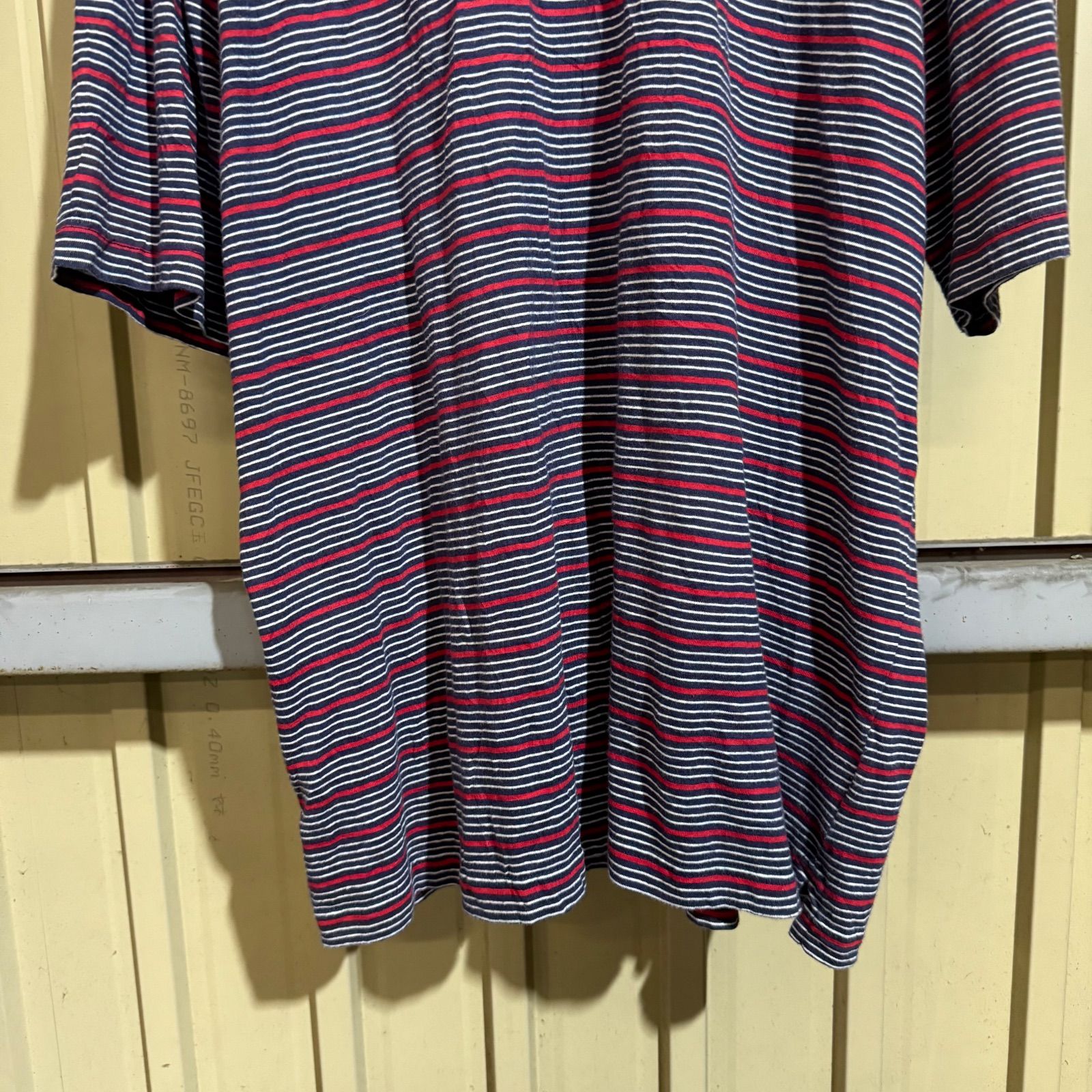 399 BROOKS BROTHERS 半袖 ボーダーポロシャツ XL ネイビー レッド 