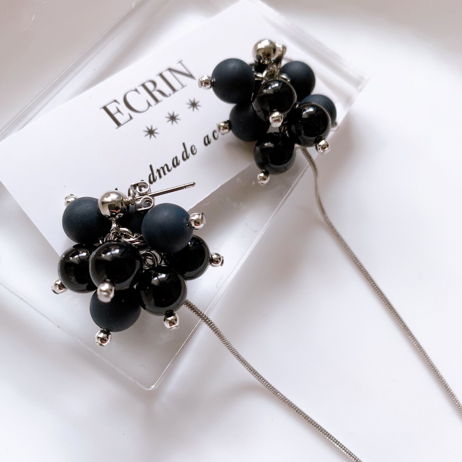 ハンドメイドピアス1328No.1328-E 琉球ガラス☆レジン☆ピアス 