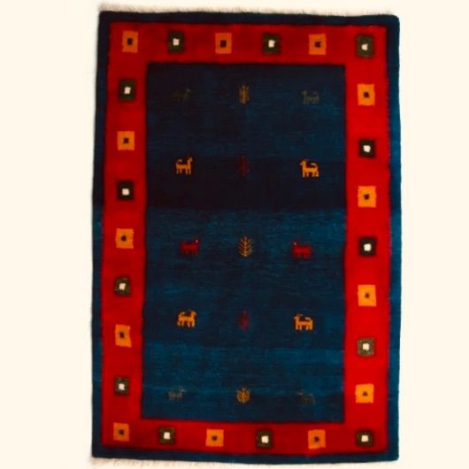 ギャッベ ペルシャ 本物 手織りロリバフ 玄関マット ペルシャ絨毯 ギャベ ラグ ペルシャ ギャッベラグ 本物 手織り絨毯 ペルシャ絨毯 ギャベ ロリバフ