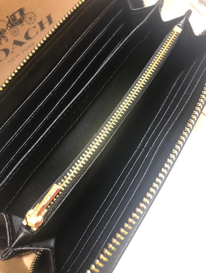 COACH コーチ 新品 長財布 ブラック メンズ レディース 財布 黒 083