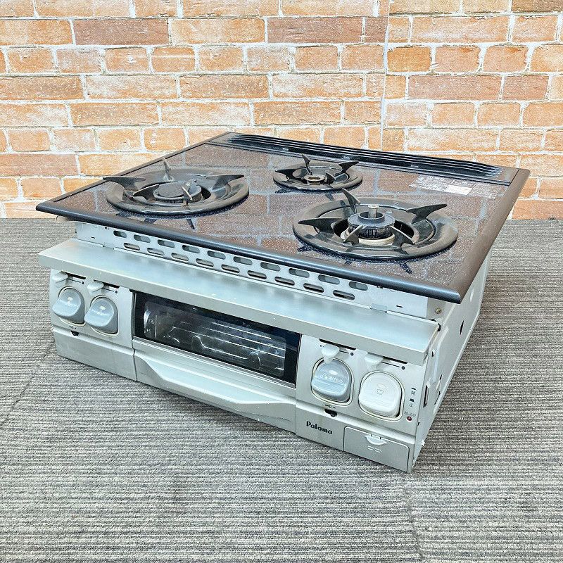パロマ グリル付 Siセンサーコンロ 3口ガス ガラストップ ビルトインコンロ PKD-61SGV-1L 都市ガス用 10I