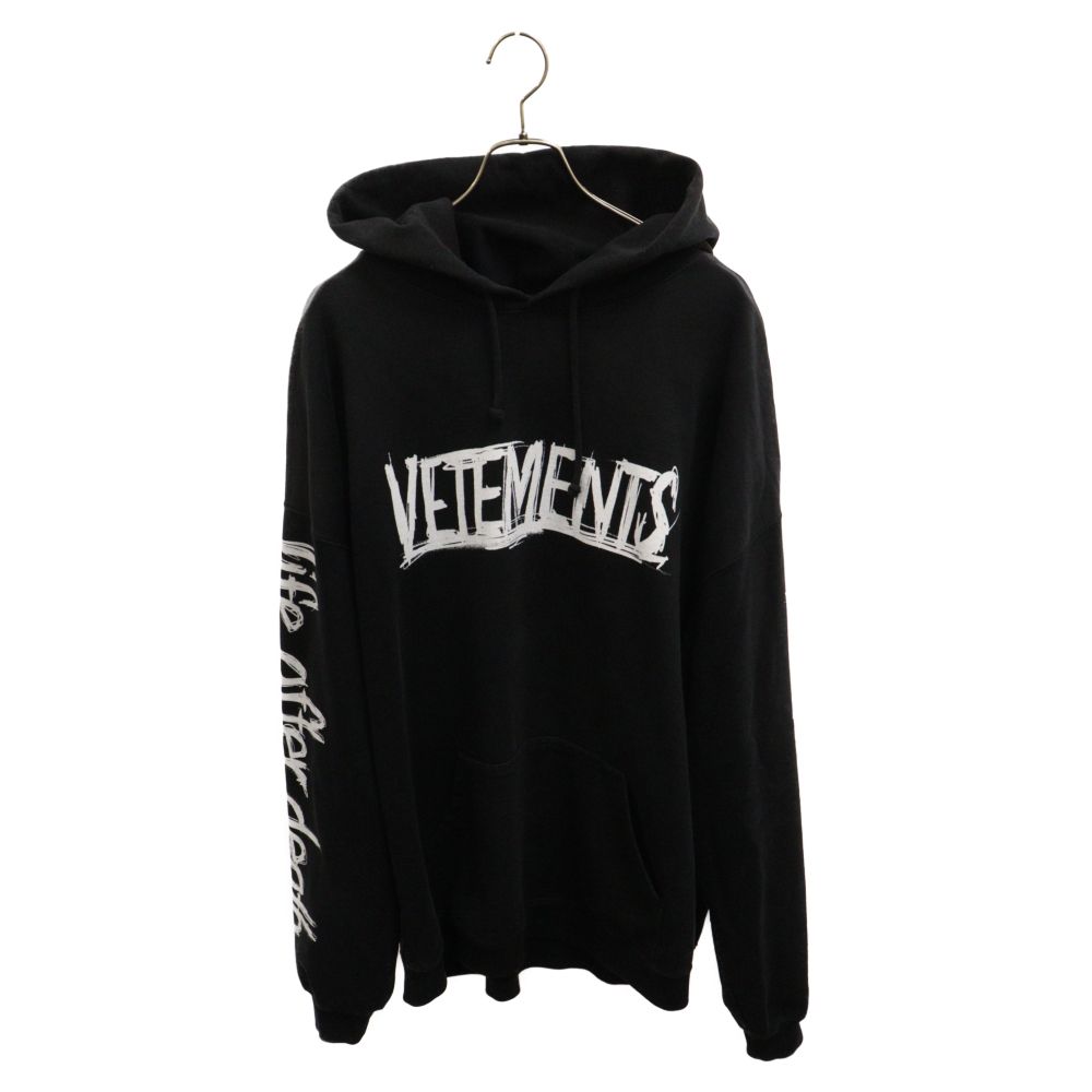 VETEMENTS (ヴェトモン) 21AW WORLD TOUR LOGO HOODIE UA52TR910W ワールドツアーロゴフーディ  バックプリントスウェットプルオーバーパーカー ブラック - メルカリ