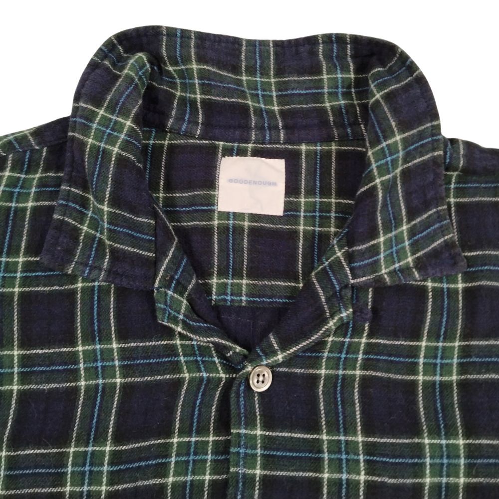 GOODENOUGHグッドイナフチェックシャツS緑系ストリームライナー GOOD ENOUGH グッドイナフ シャツ サイズ:S &frasl; 90s FINESSE オープン