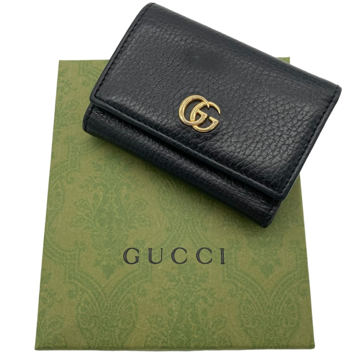 ▼GUCCI/グッチ GGマーモント ミディアム ウォレット ‎644407 CAO0G 1000 ブラック 三つ折り財布 S38664469487