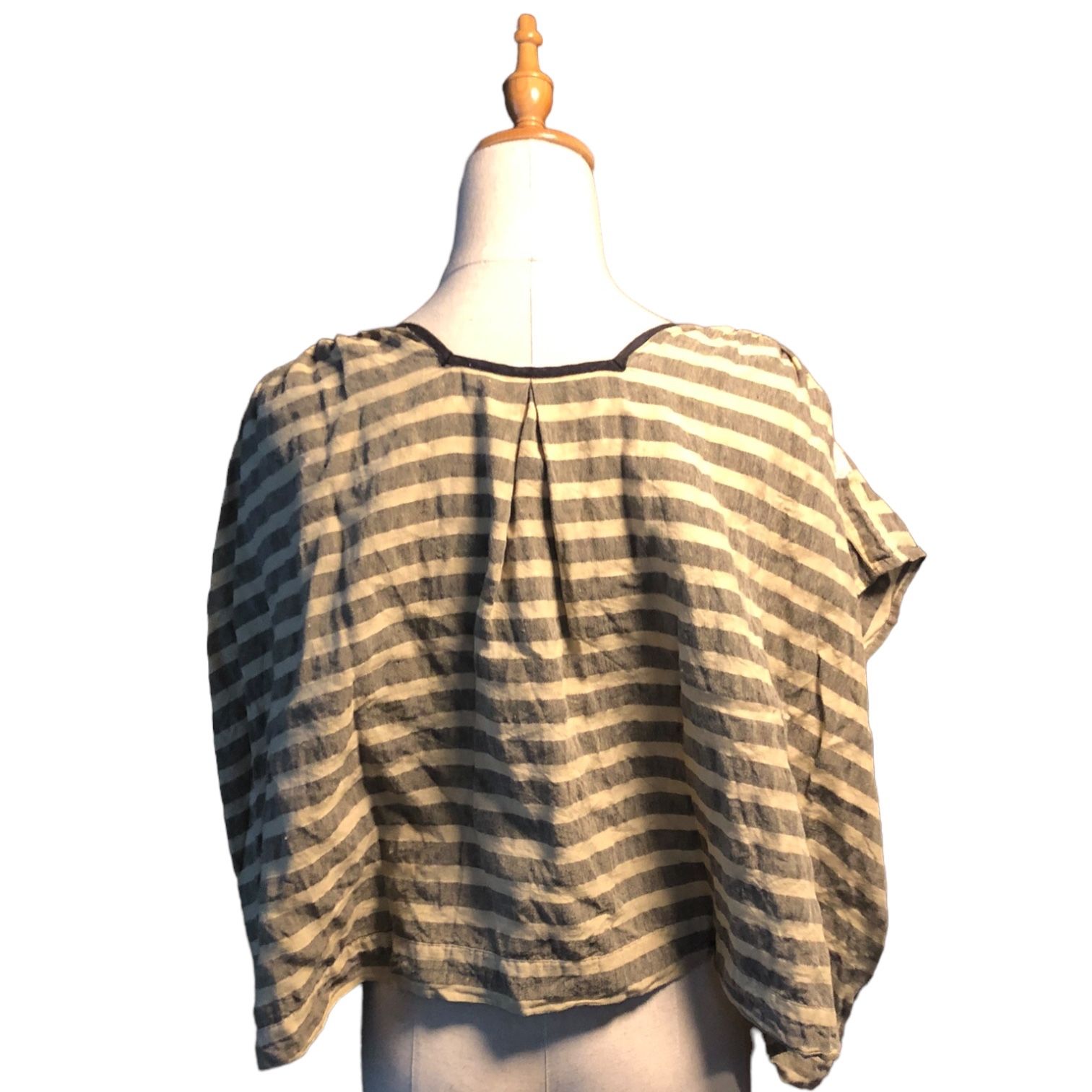 Tabrik(タブリク) sleeveless striped linen blouse スリーブレス ストライプ リネン ブラウス FREE ベージュ×ブラック Tabrik(タブリク) sleeveless striped linen blouse スリーブ