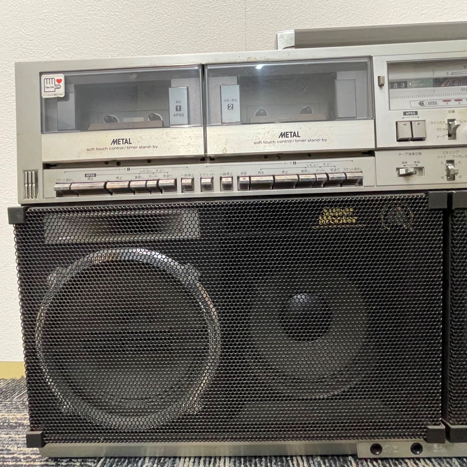 ペイ 【NPA】SHARP GF-909 ダブルカセット　ラジカセ NPA】SHARP GF-909 ダブルカセット ラジカセ ジャンク - メルカリ