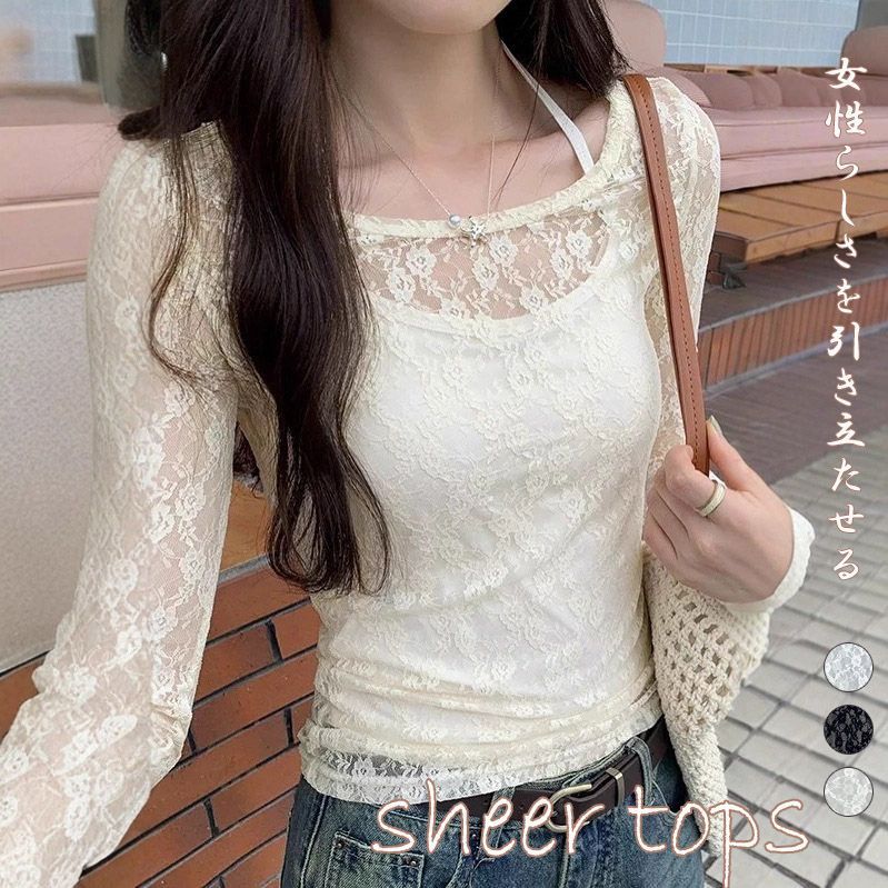 ☆（予約販売の商品）tops676 新作 トップス シアー シースルー