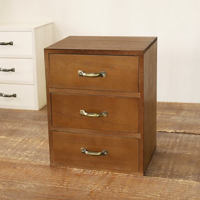 チェスト 3段 キャスター付き 桐箪笥 タンス hi-0113（商品番号：15-hi