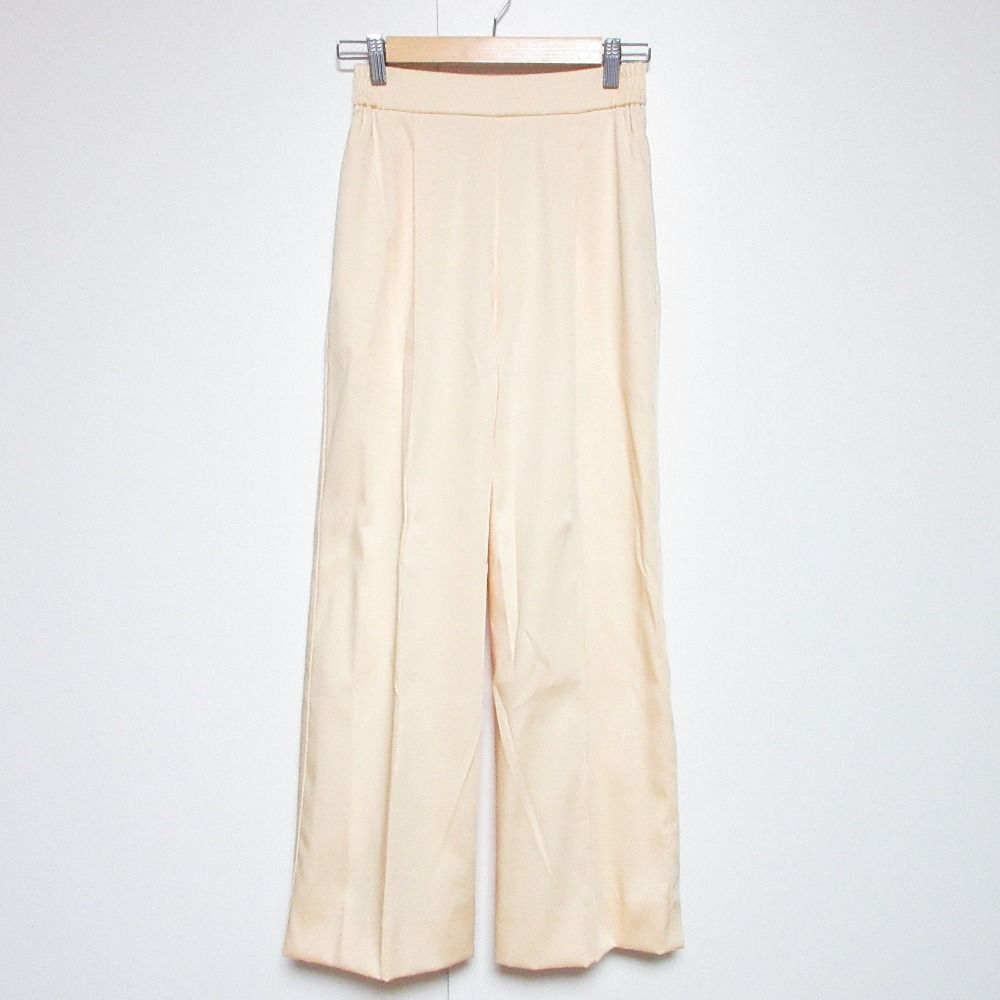 23SS yori ヨリ スプリングサテンワイドパンツ スラックス YR22-23021SP サイズ36 イエロー レディース 古着