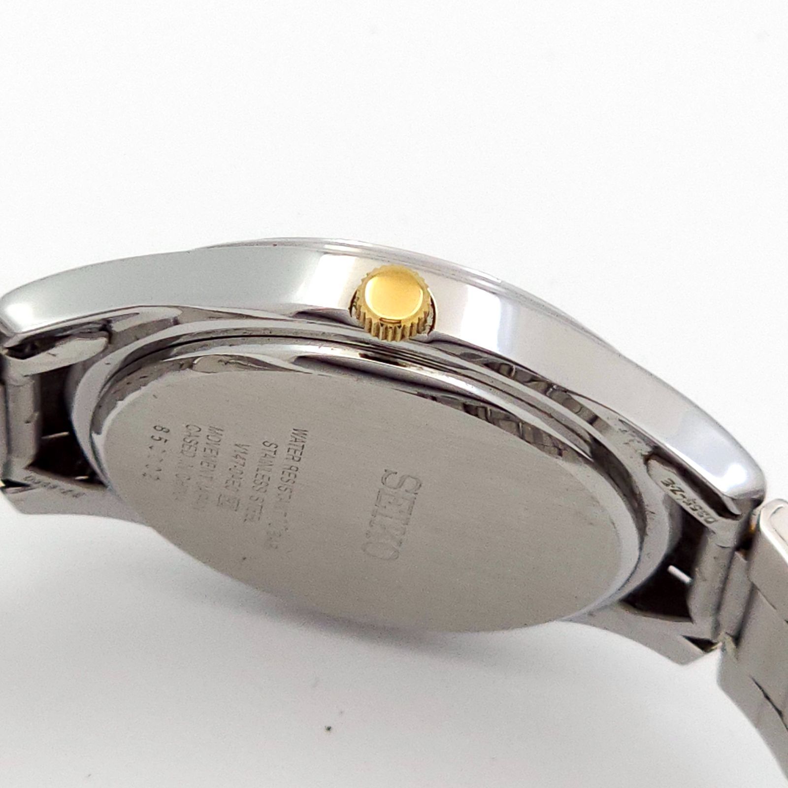 ☆良品 SEIKO セイコー V147-0AE0 ソーラーQZ 動作品 濃青 コンビ 