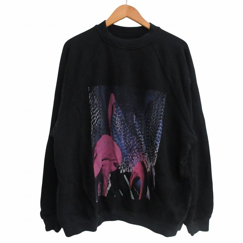 メゾンマルジェラ Maison Margiela PRINTED SWEAT S29GU0031 S25403 フラミンゴ スウェット トレーナー 長袖 黒 ブラック M