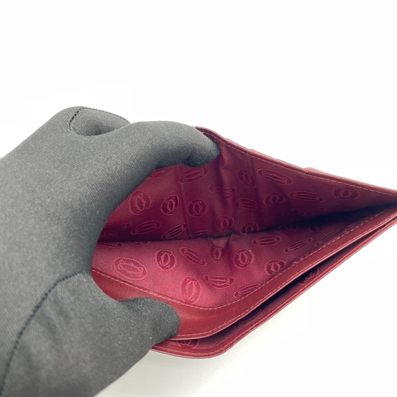 二つ折り財布 ボルドー