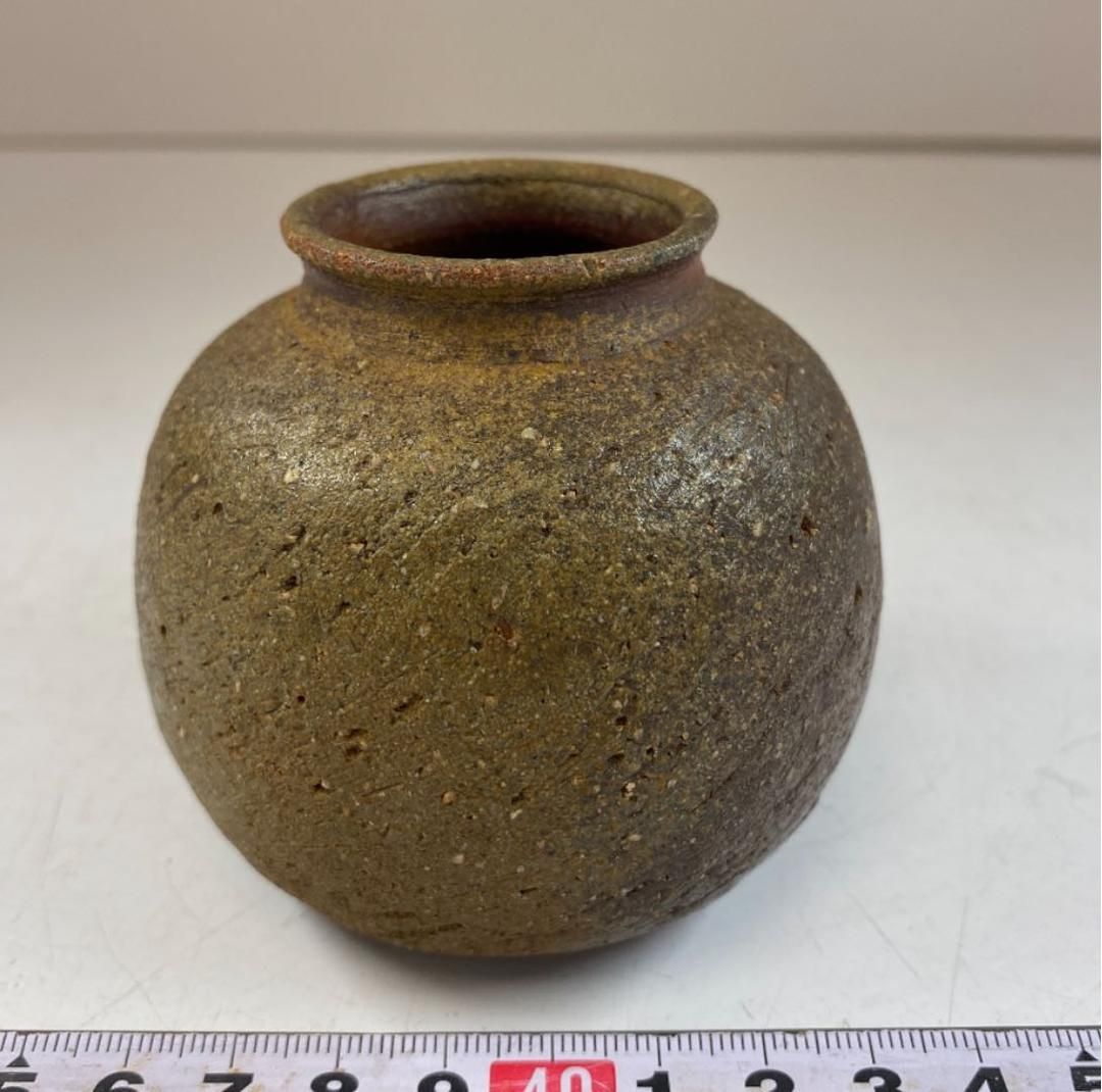 石野泰造　極上蓋　備前茶入　共箱　蓋込高さ7.8㎝　東Y5-0413② 石野泰造 極上蓋 備前茶入 共箱 蓋込高さ7.8㎝ 東Y5-0413②