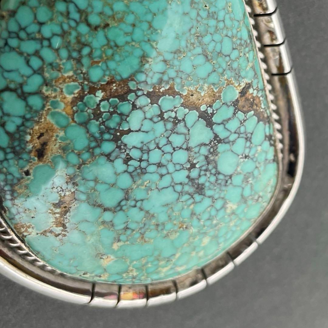 8/31まで★最終価格★ナバホ族♥大粒ターコイズ シルバーペンダント 大粒サイズ】ターコイズ＆シルバー ペンダントトップ インディアン