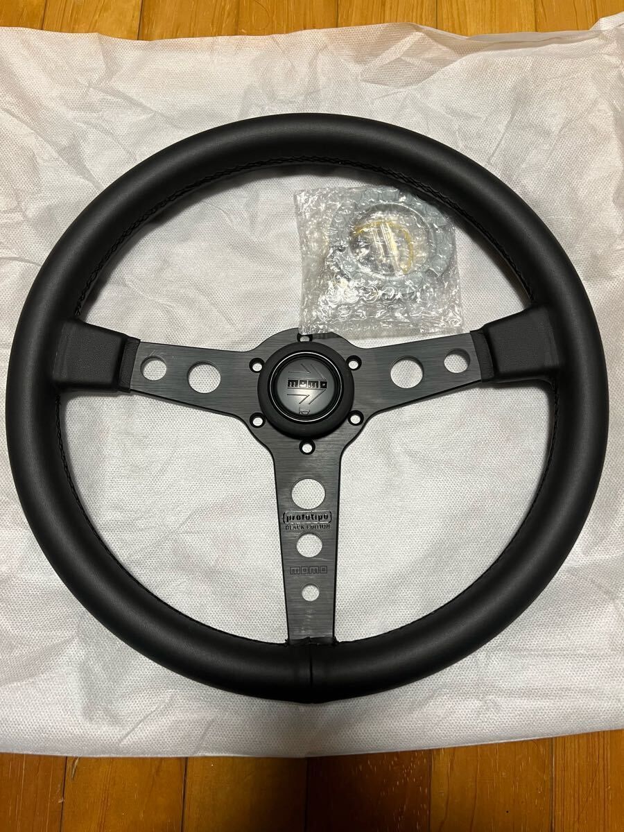 MOMO モモ ステアリング BLACK EDITION プロト モモステ ナルディ 350mm 旧車 ネオクラ ジムニー ブラックエディション 社外 ハンドル 汎用