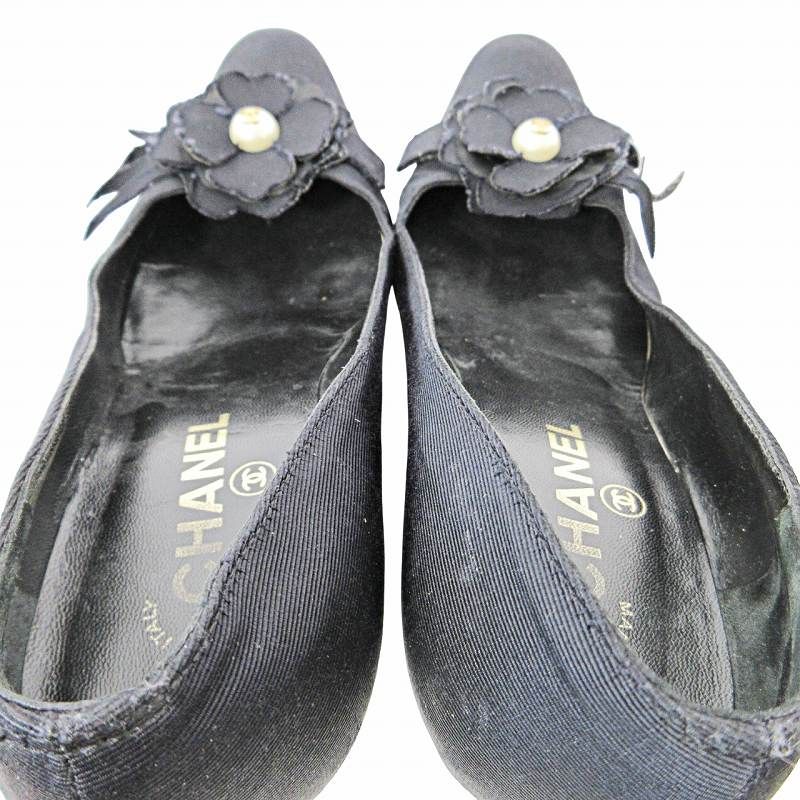 【箱付き・美品✨】シャネル　ココパール　パンプス　カメリア　37　グログラン シャネル CHANEL カメリア ココマークパール パンプス