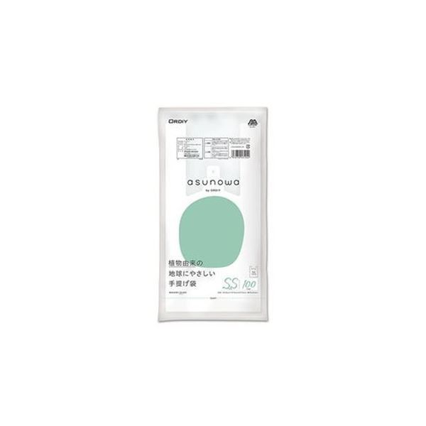 （まとめ）オルディ asunowaバイオマス25手提袋SS／25号乳白100P【