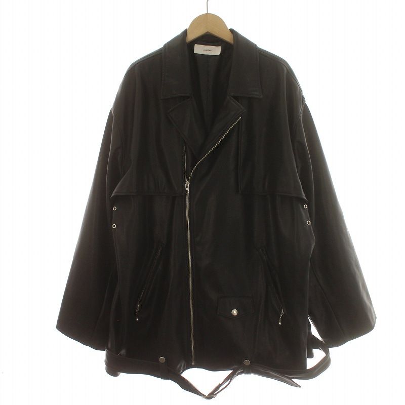 アドラー Adrer ダブルライダースジャケット フェイクレザー ハーフ