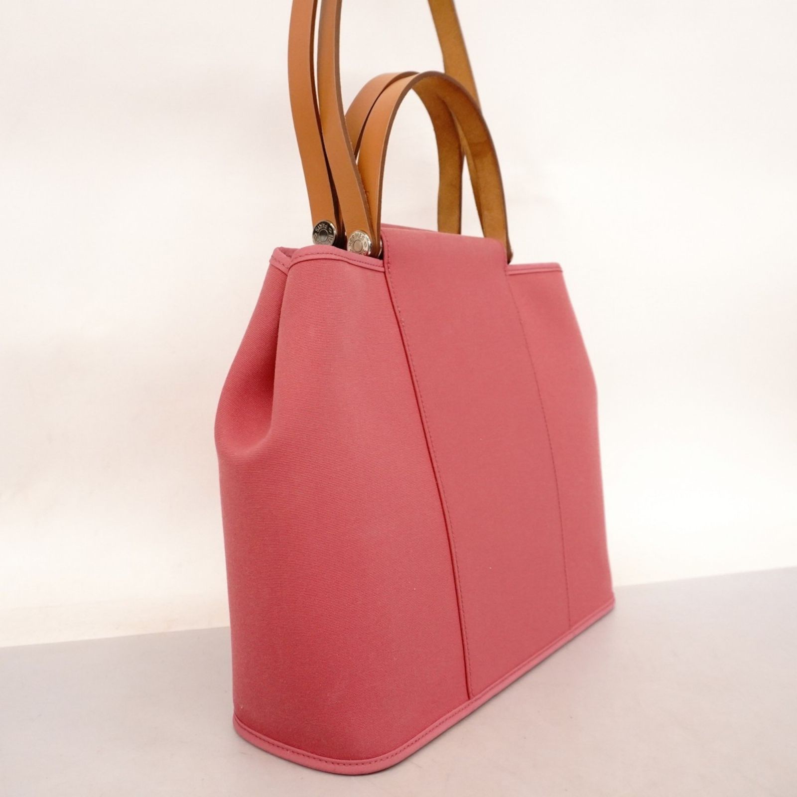 HERMES エルメス キャンバス ハンドバッグ ピンク A-7548