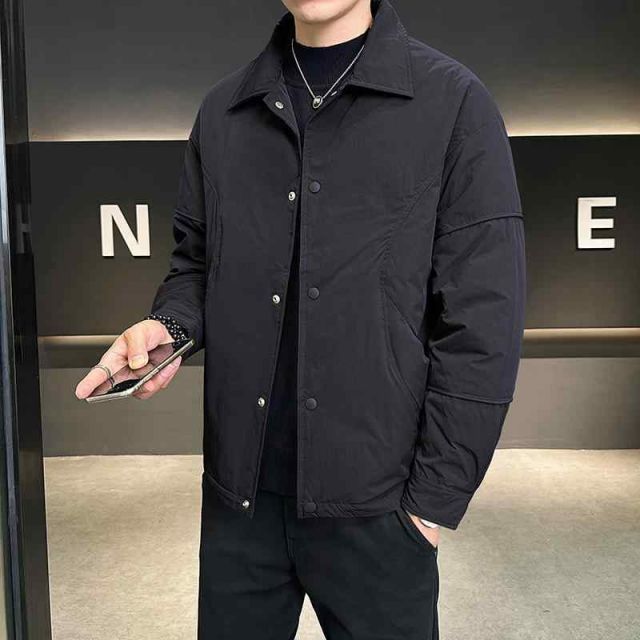 秋冬 コーデ メンズ 服 シンプル ファッション オシャレ 大人 かっこいい 大きいサイズ ストリート 紳士服 ダウン ジャケット アウター カジュアル シャツ 暖かい