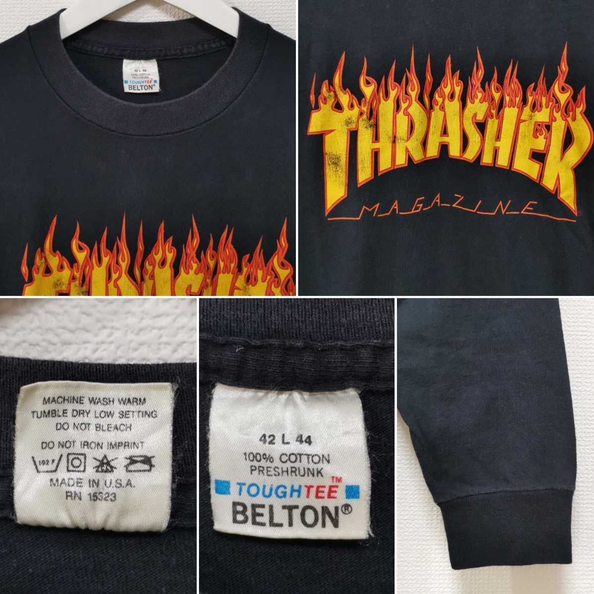 80s THRASHER スラッシャー FLAME ロンT Tシャツ USA製 80s THRASHER スラッシャー FLAME ロンT Tシャツ USA製